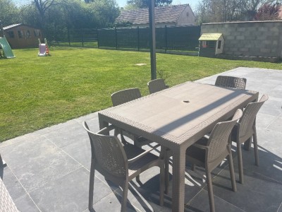 Maison 4 chambres (107 m�) Le Plessis-Feu-Aussoux, terrain 579 m�, lumineuse, RDC chambre, PAC air/eau, 4 parkings, terrasse sud, fibre.